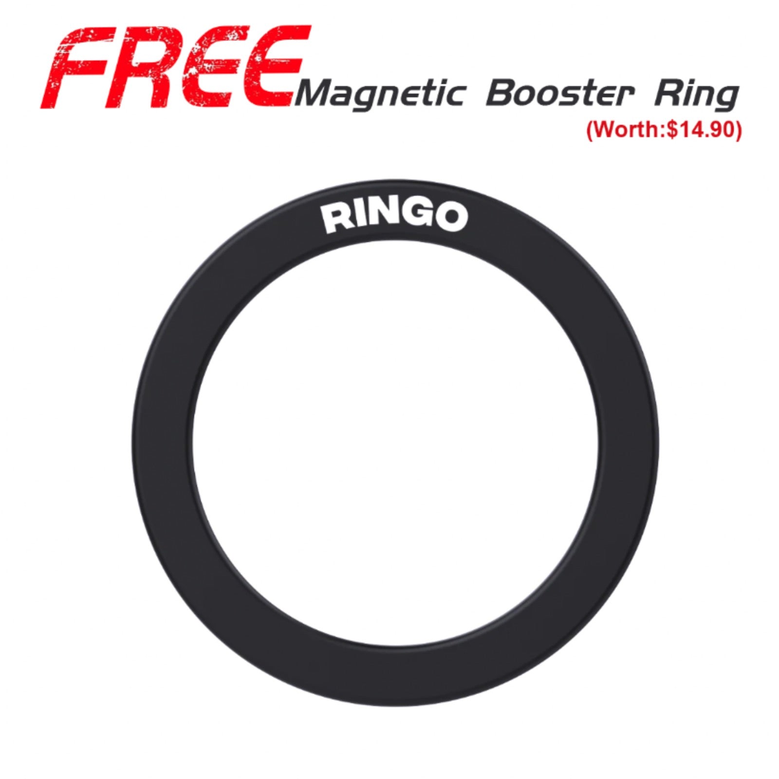 Ringo Water Bottle + Free Magnetic Booster Ring (Black)