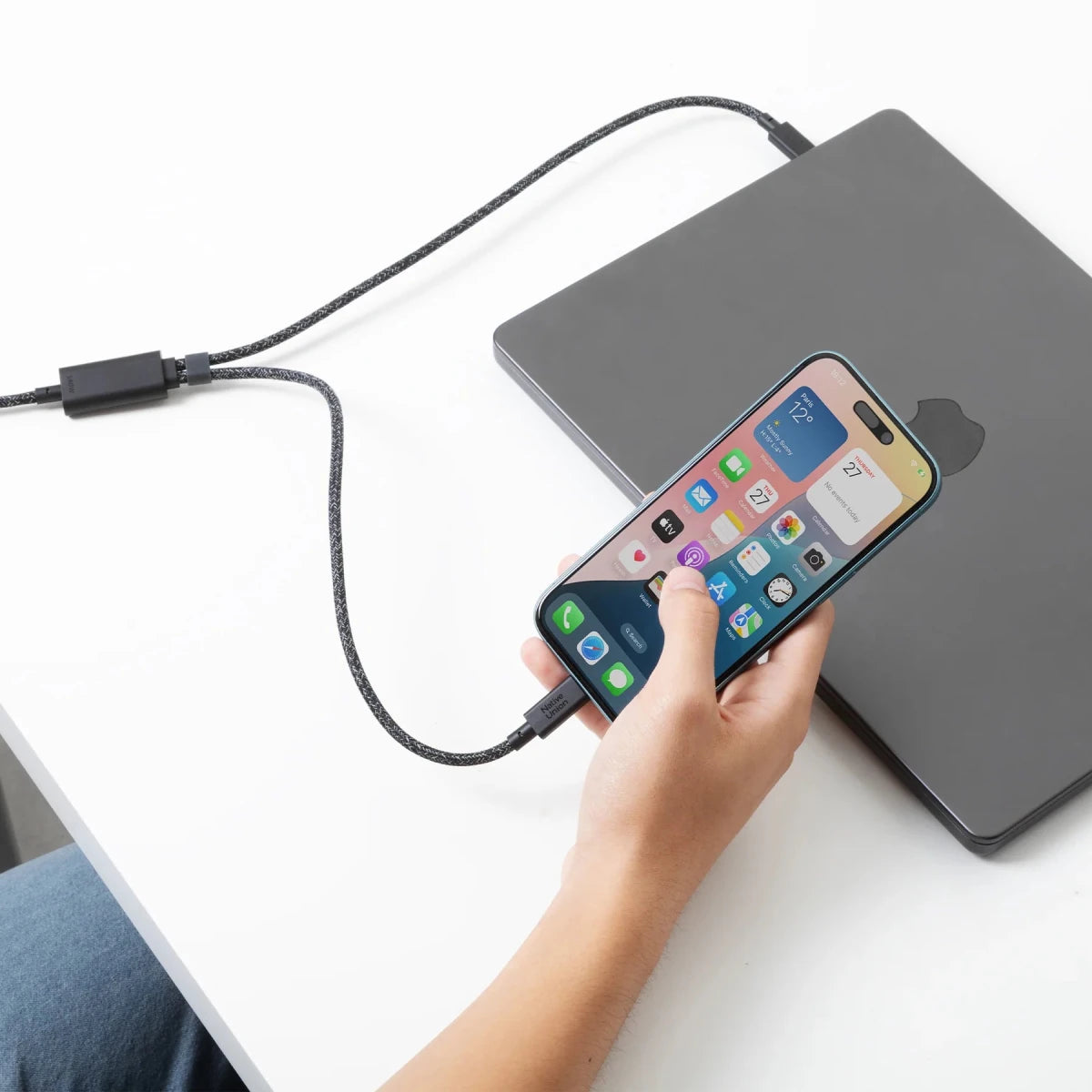 Belt Cable 2 - in - 1 USB - C to USB - C & USB - C Cable (140W) - Ante ShopNative UnionCables846654088816BELT-C-2C-COS