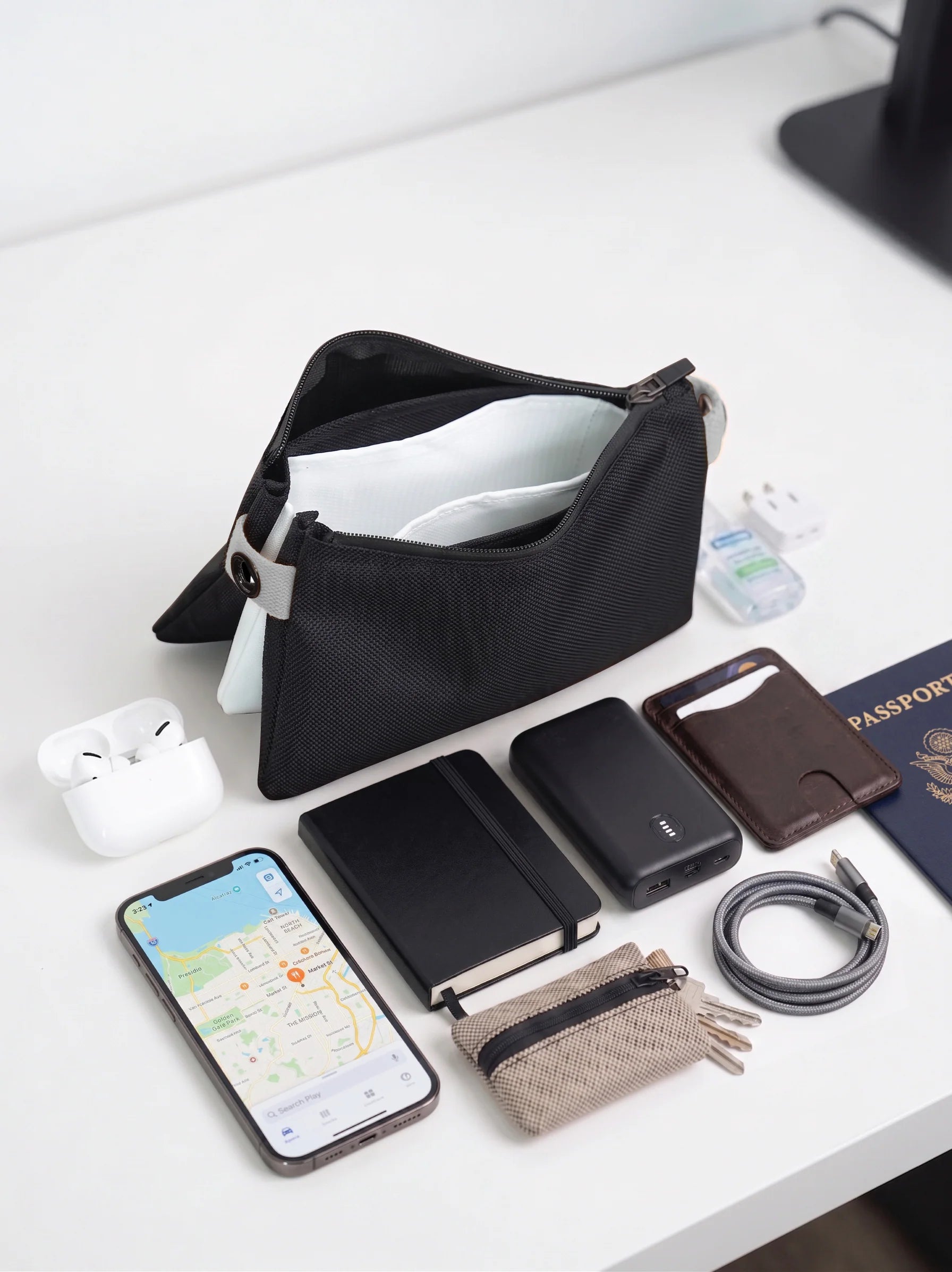 M. Craftsman Trixie Fire Resistant Travel Bag with Built-in Charging Cable