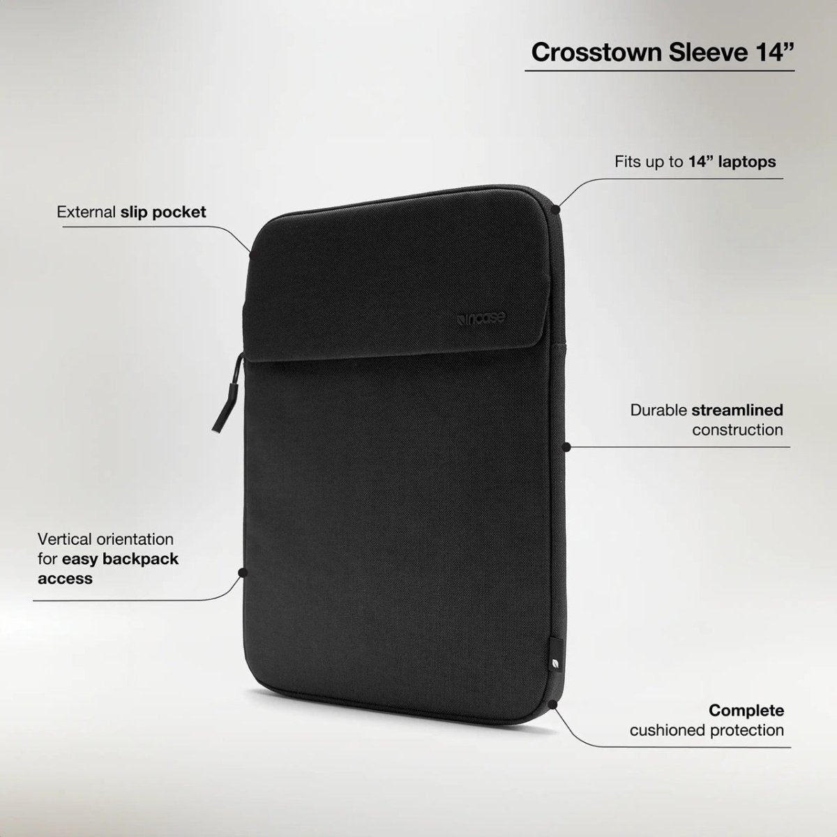 Incase Crosstown Sleeve with Woolenex for 14 - inch Laptop - Ante ShopIncaseLaptop SleeveINCO - 400803 - BLK