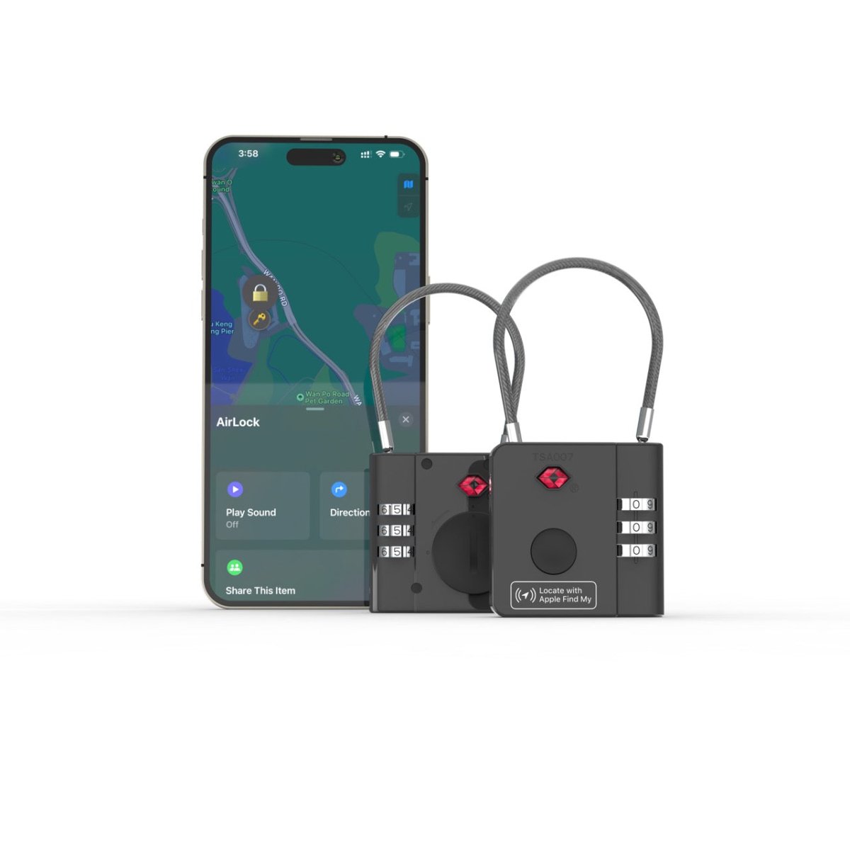 OneAdaptr AirLock - Smart Anti - Loss TSA Travel Lock - Ante ShopOneAdaptrTravel Chargers836528008378AL - 01BK