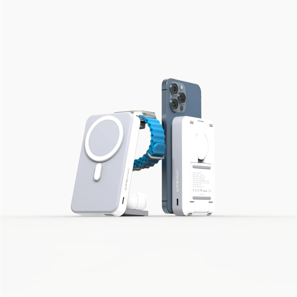 OneAdaptr OneGo 5 - In - 1 Magnetic Wireless Charging Stand with PowerBank (10,000mAH) - Ante ShopOneAdaptr836528008392OG - B10GY