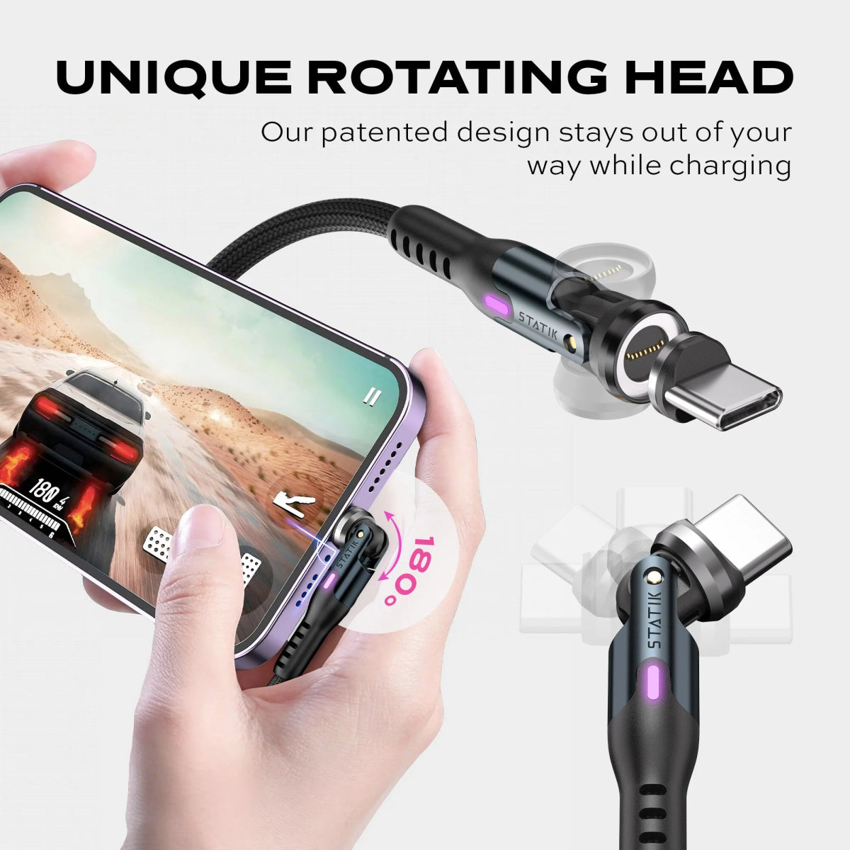 Statik® 360 Pro 100W Charging | 480mbps Transfer - Ante ShopStatikCables810024055142PUP - 0520 - 3FT