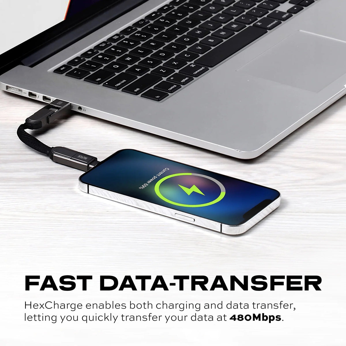 Statik HEXCHARGE Universal Fast Charging Cable - Ante ShopStatikCables810024056910PUP - 0530 - BLK
