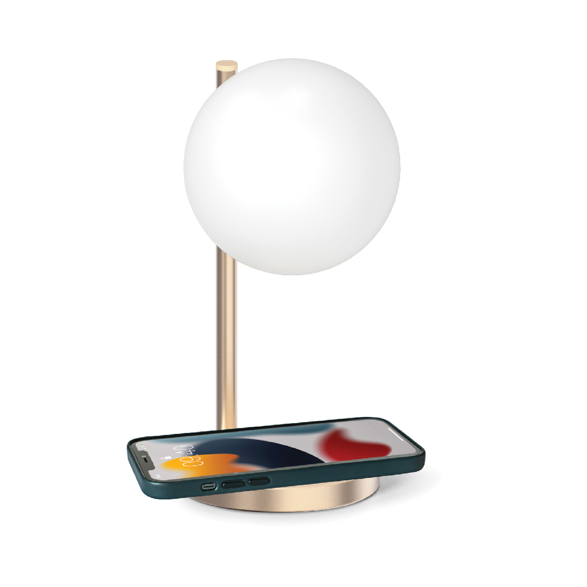 Lexon - Bubble Desk Lamp with Built-in Wireless Charger (Gold)