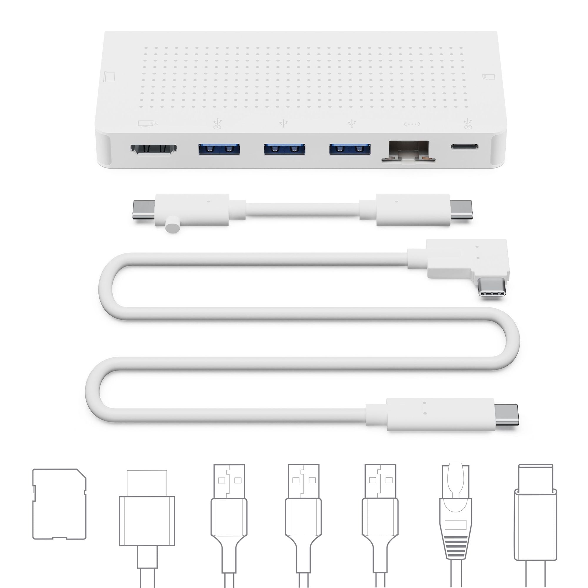 Twelve South StayGo | USB-C Hub for Type C MacBooks, iMac M1, Laptops and iPad Pro