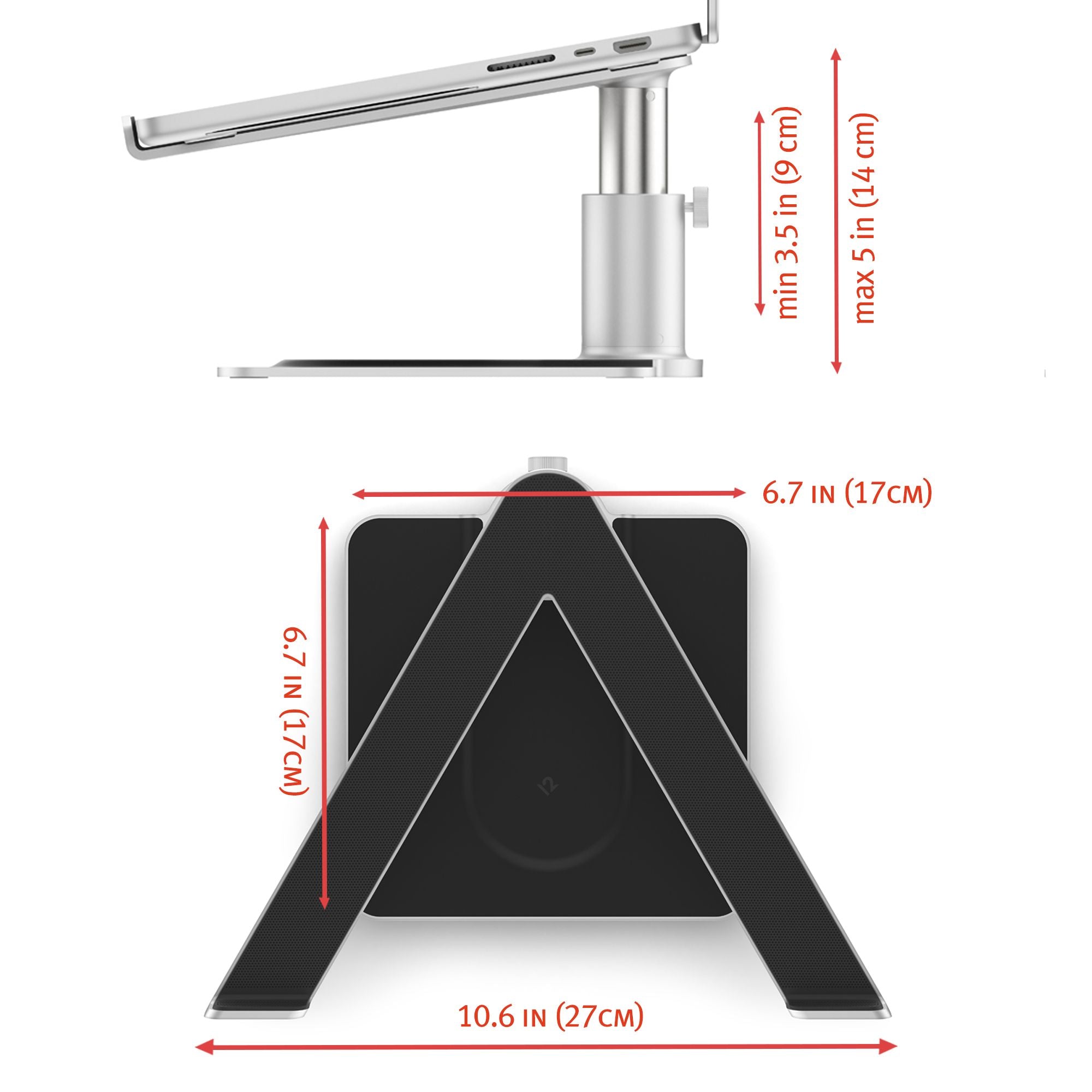 HiRise Pro for Laptops and MacBooks | Ergonomic, Height-Adjustable Stand with MagSafe / Wireless Capable Charging Base