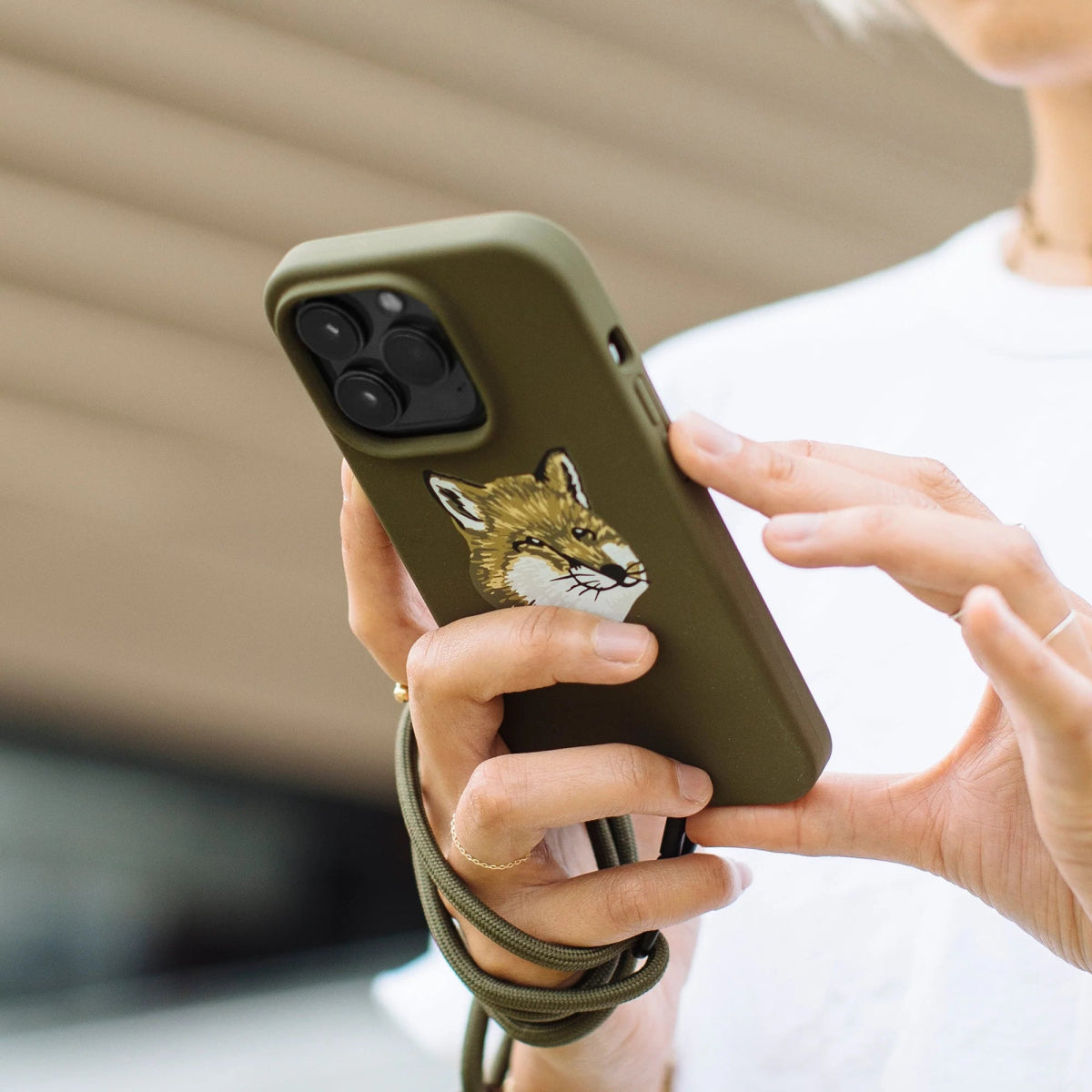 Native Union x Maison Kitsuné Monochrome Fox Head Sling Case for iPhone 14 Pro - Ante ShopNATIVE UNIONTech - cessories846654070958CFX - KHAKI - NP22MP