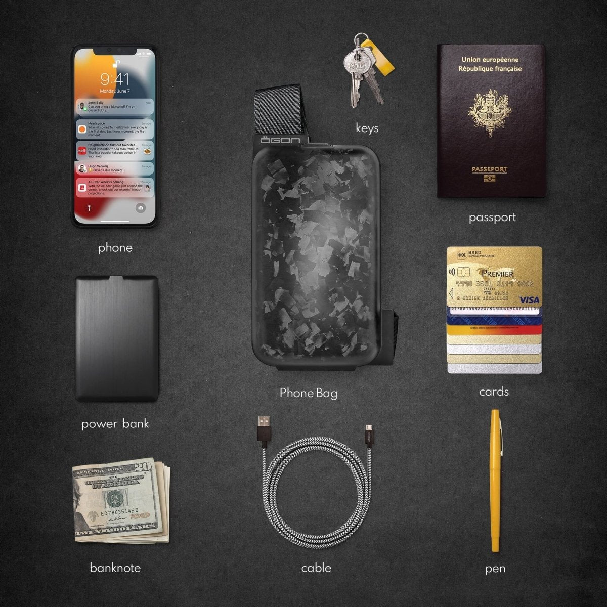 ÖGON Design Phone & Wallet Bag - Ante ShopOGON DESIGNSPhone Bag3760127778080OD-PB-FORGED-CARB