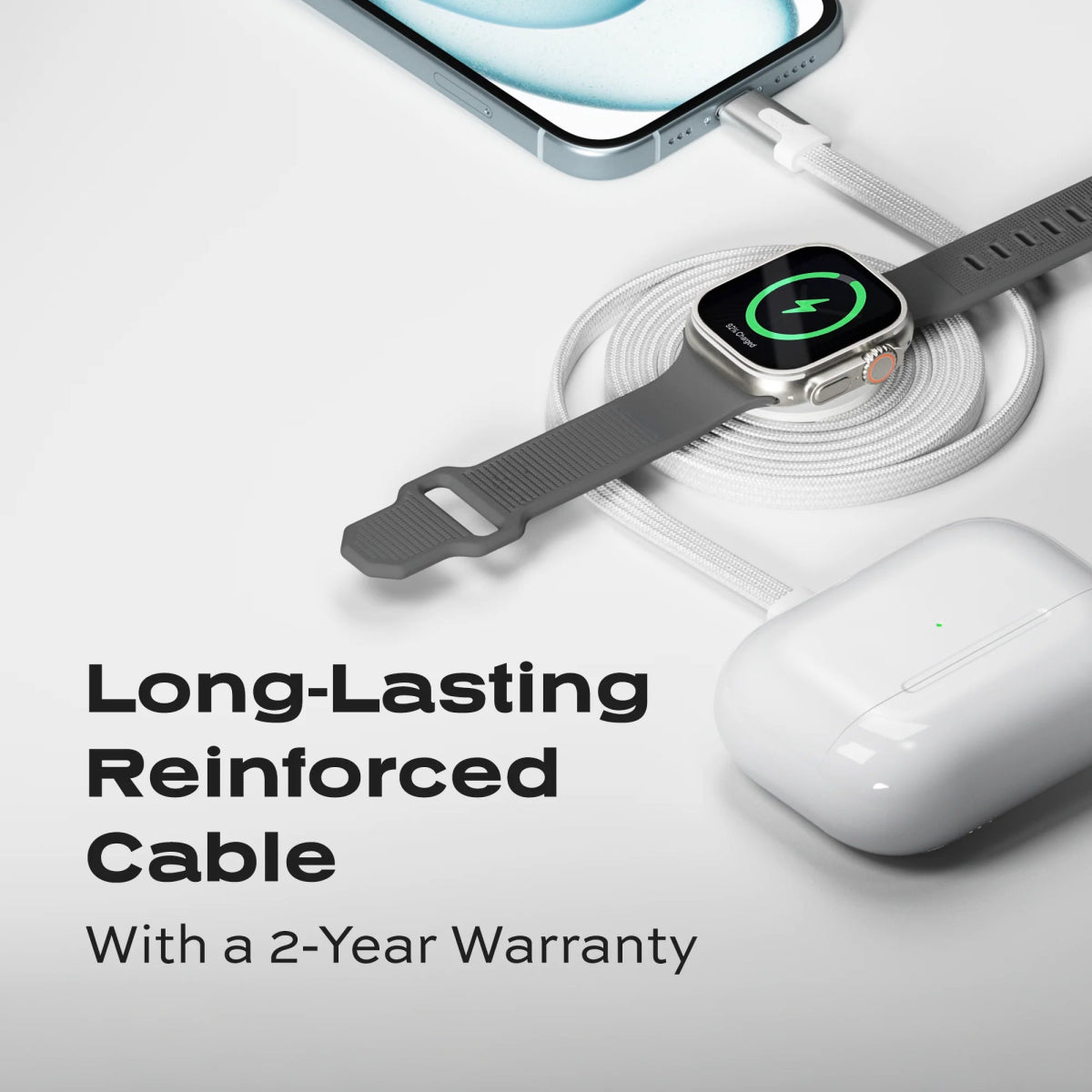 Statik MagStack® Duo 2 - in - 1 Magnetic Charging Cable - Ante ShopStatikCables810024057948PUP - 0497 - 3FT - CC - WHT