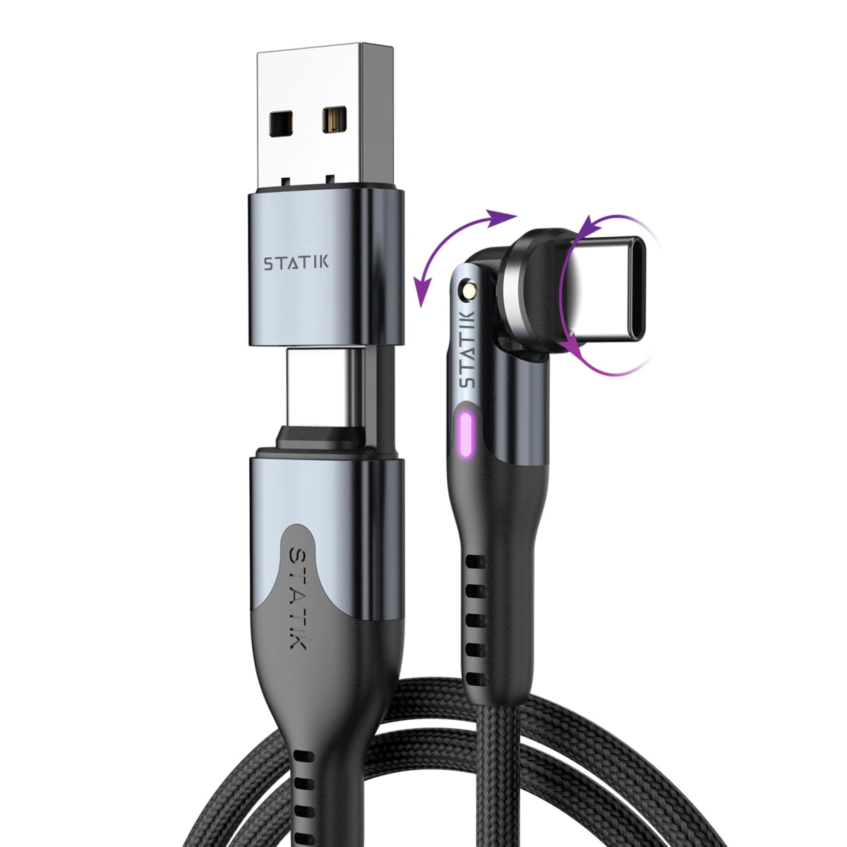Statik PowerPivot® Pro Fast Charge & Sync | Rotating Tip - Ante ShopStatikCables810024055548PUP - 0455 - 3FT - CC - BLK