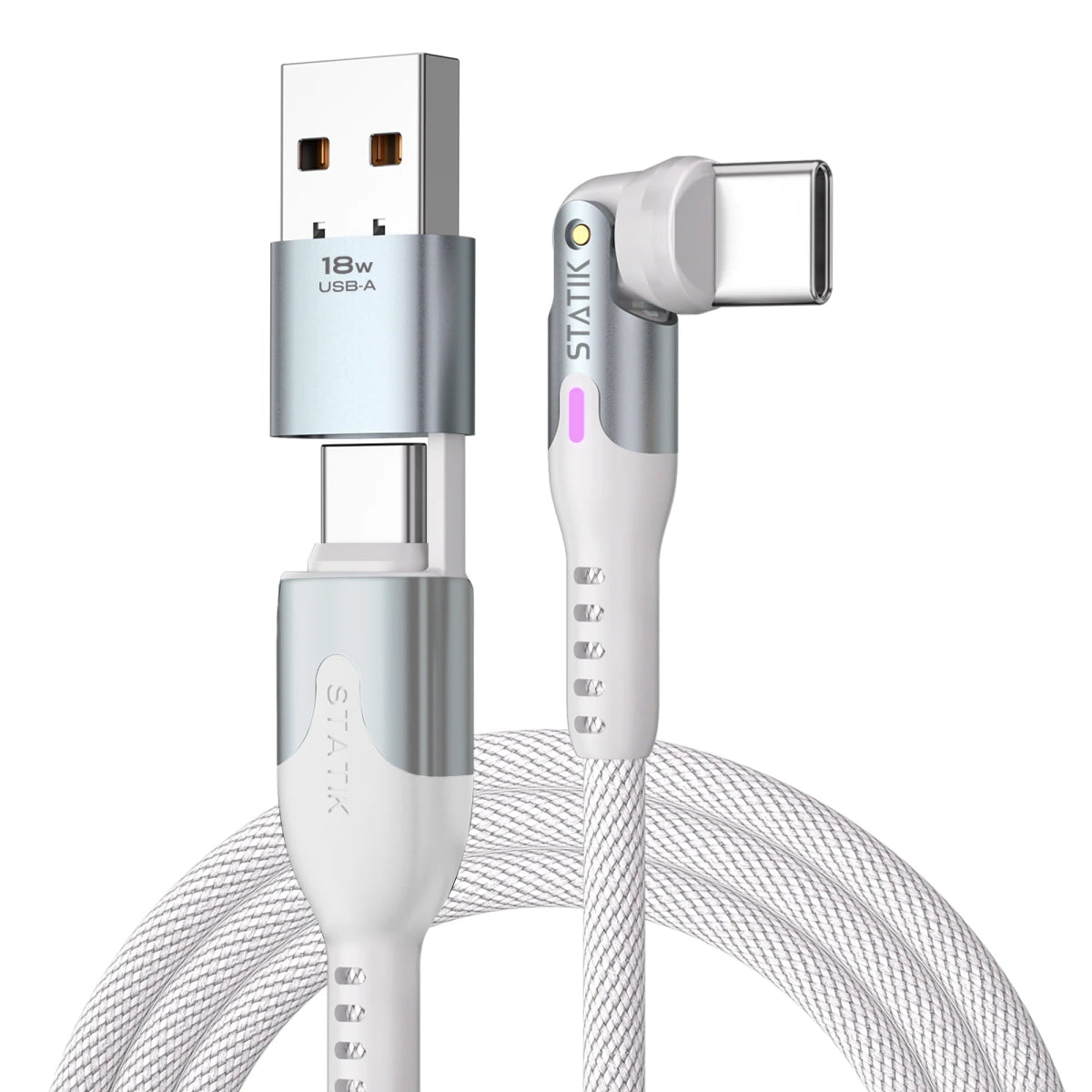 Statik PowerPivot® Pro Fast Charge & Sync | Rotating Tip - Ante ShopStatikCables810024057689PUP - 0455 - 3FT - CC - WHT