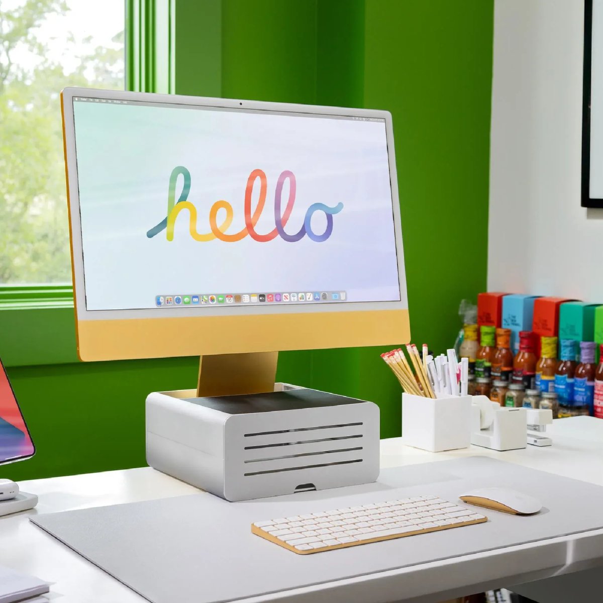 Twelve South HiRise Pro for iMac / Displays/ Monitors | Height - adjustable stand w/ storage, reversible front + leather inlay - Ante ShopTwelve SouthComputer Risers & Stands81137002171312 - 1719