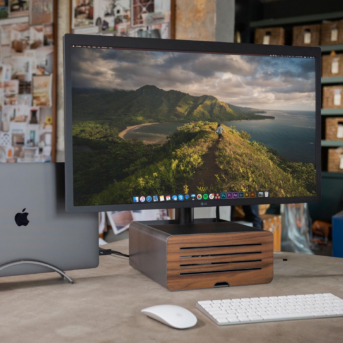 Twelve South HiRise Pro for iMac / Displays/ Monitors | Height - adjustable stand w/ storage, reversible front + leather inlay - Ante ShopTwelve SouthComputer Risers & Stands81137002171312 - 1719