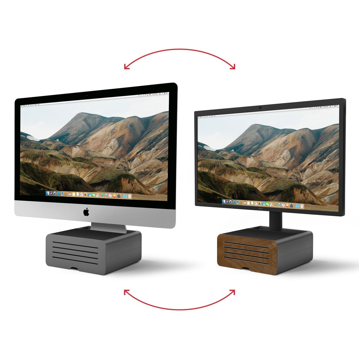 Twelve South HiRise Pro for iMac / Displays/ Monitors | Height - adjustable stand w/ storage, reversible front + leather inlay - Ante ShopTwelve SouthComputer Risers & Stands81137002171312 - 1719