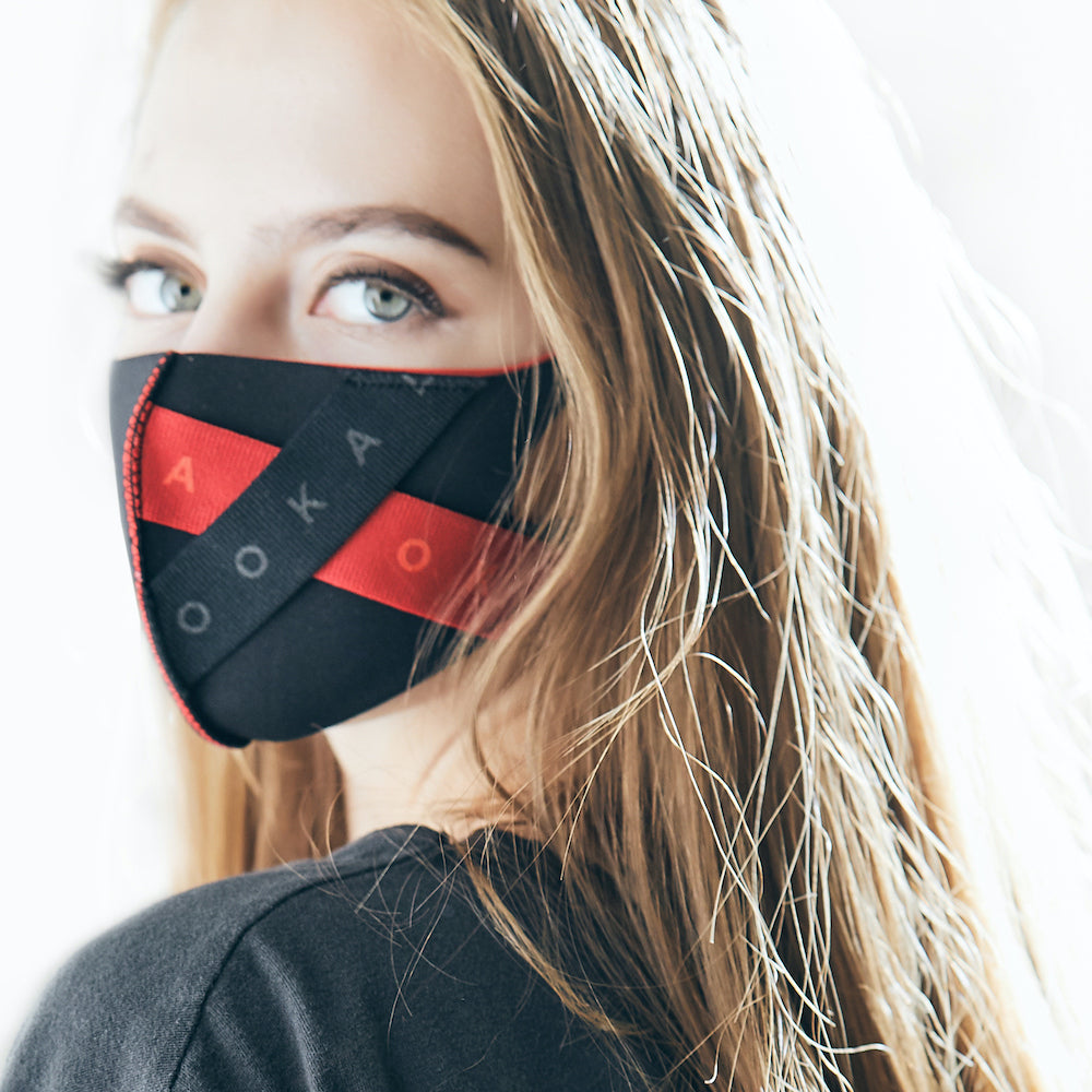 LOOKA MASK Protective Washable and Reusable Air Mask - X BAND Black Red (Made in Korea)