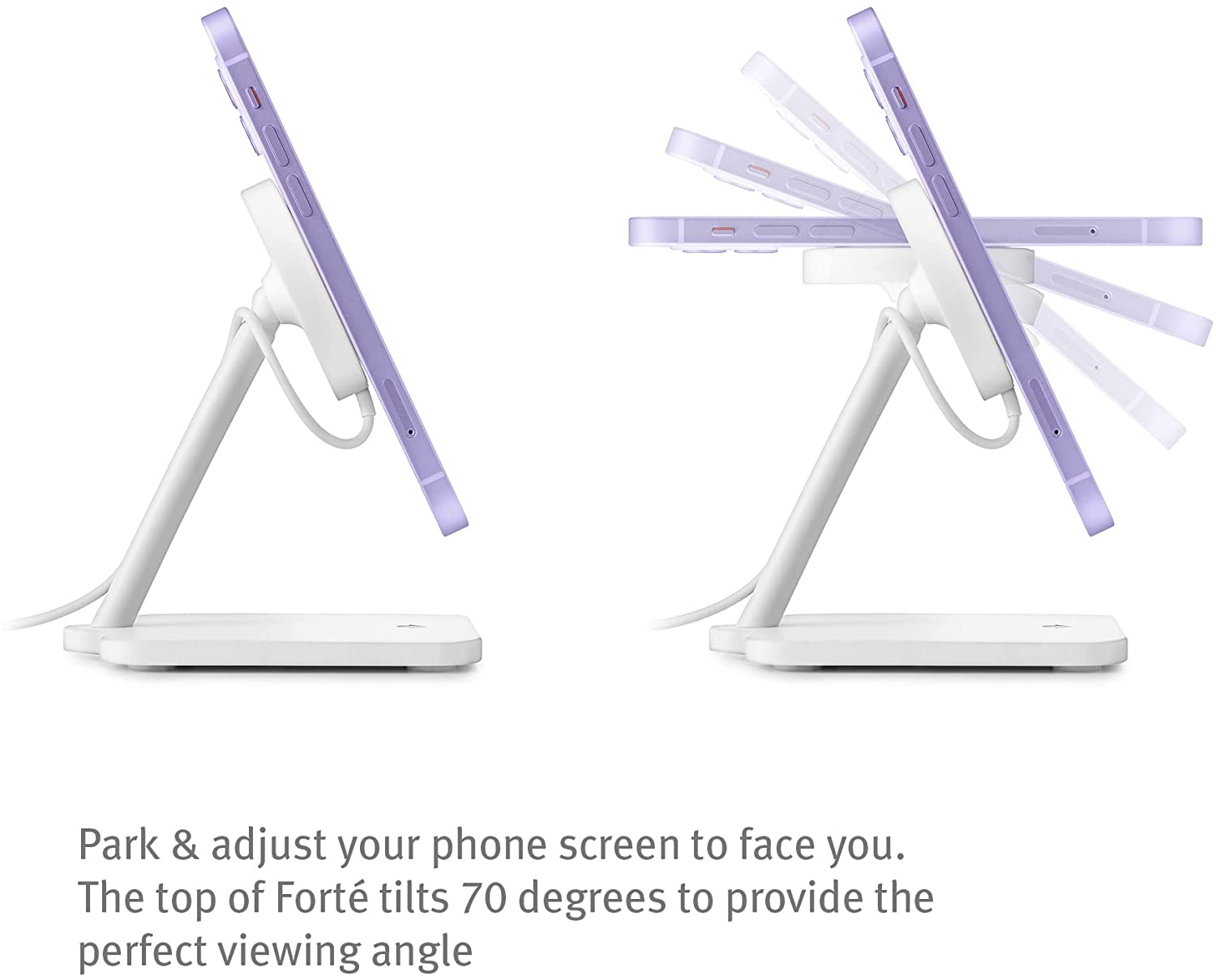 Twelve South Forte for iPhone | Modern desktop stand for MagSafe Charger (magsafe charger not included)