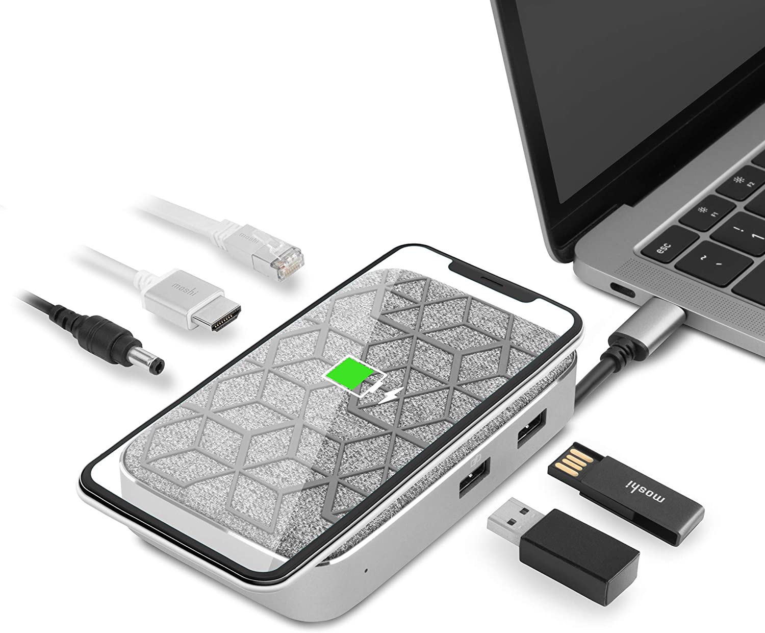 Moshi Symbus Q (EU/UK) compact USB-C dock with wireless charging