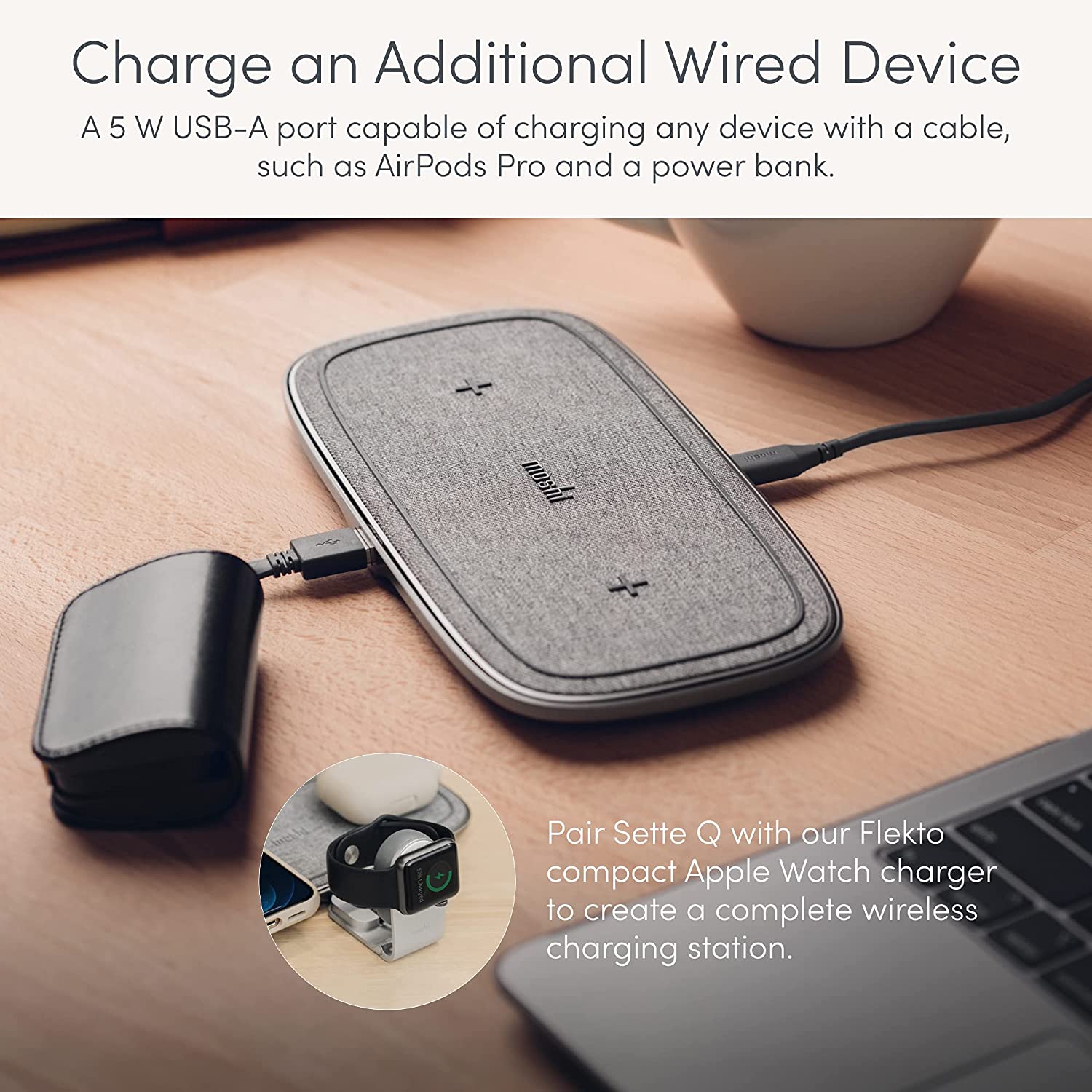 Moshi Sette Q dual wireless charging pad (adaptor not included)