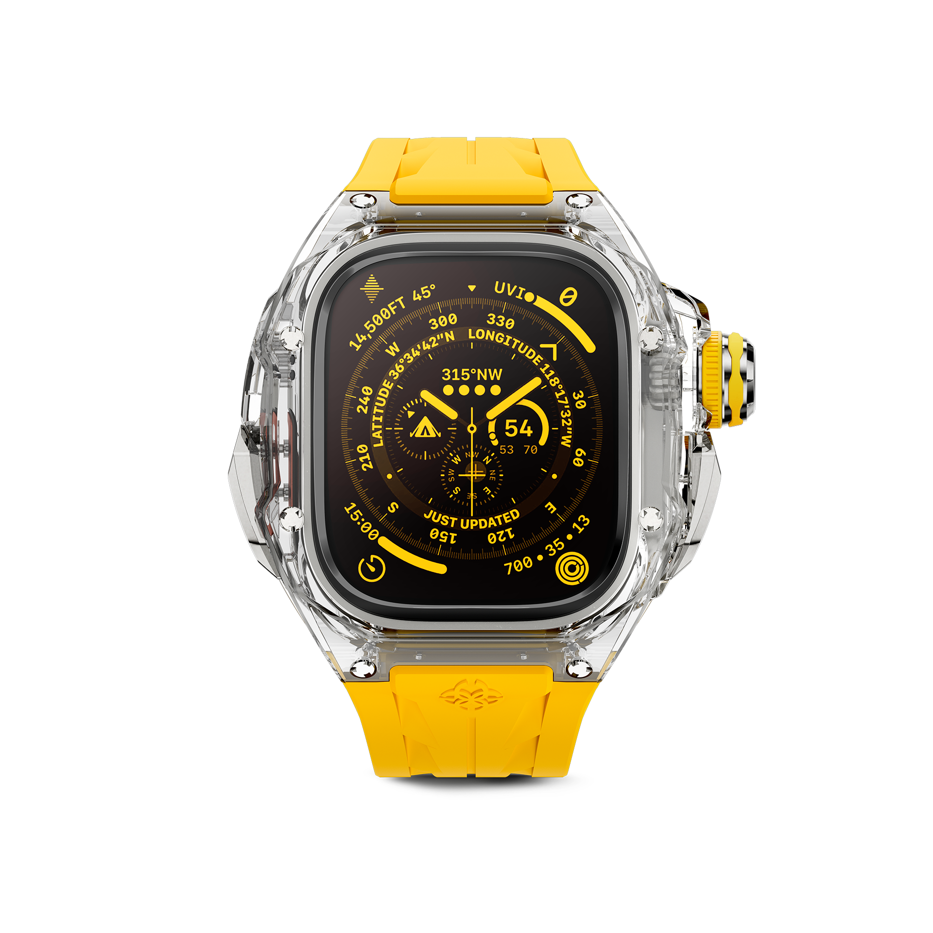 Golden Concept Apple Watch ULTRA 49MM Case+Strap / Racing Sport Transparent (RSTR) - TUSCANY YELLOW