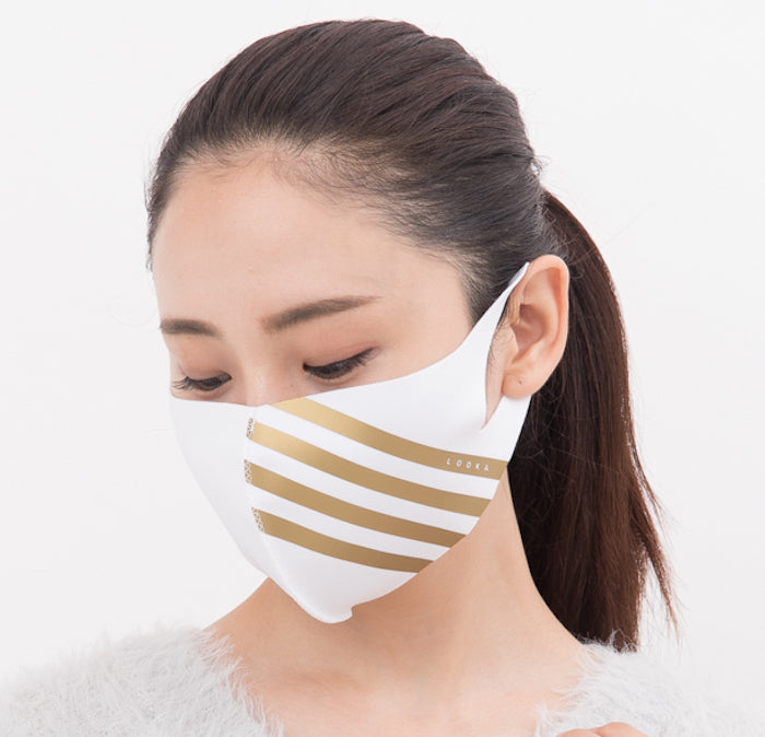 LOOKA MASK Protective Washable and Reusable Air Mask - 4 Line White Gold (Made in Korea)
