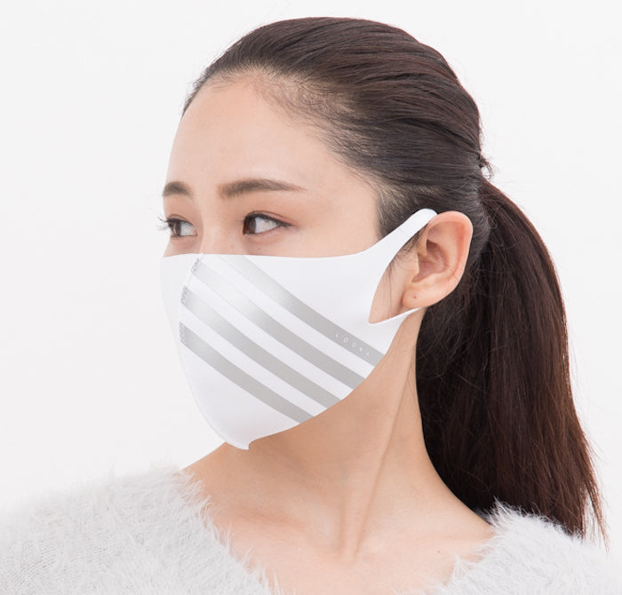 LOOKA MASK Protective Washable and Reusable Air Mask - 4 Line White Silver (Made in Korea)