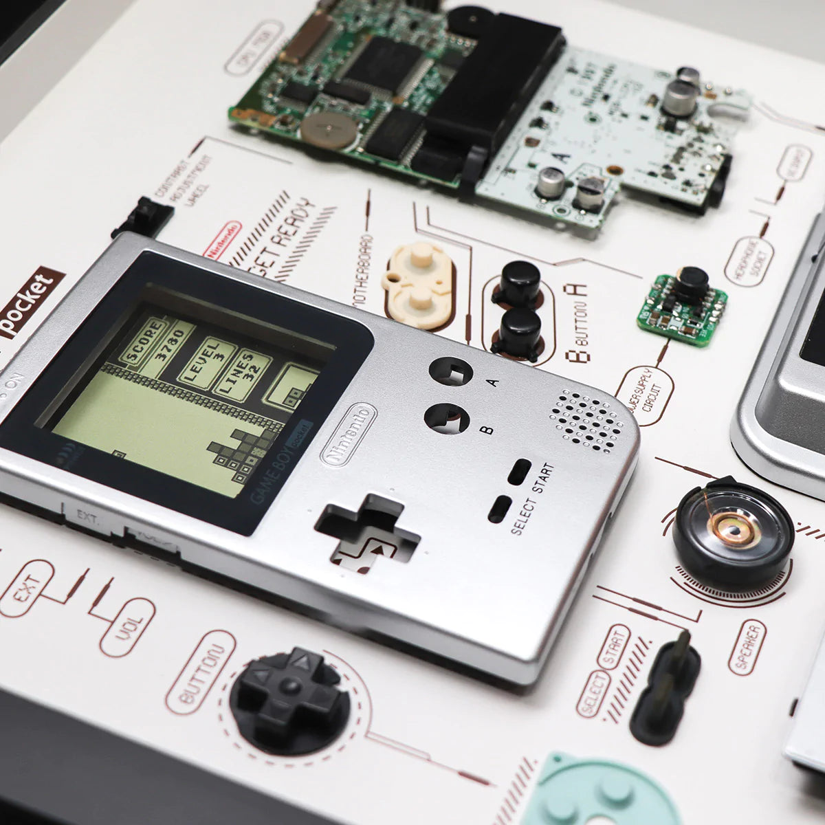 Xreart Deconstructed Nintendo Game Boy Pocket Framed Artwork